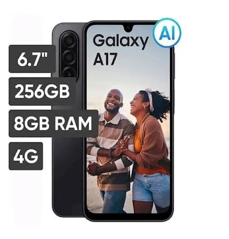 Celular Samsung Galaxy A17 8GB RAM 256GB Amoled 6.7 - Negro